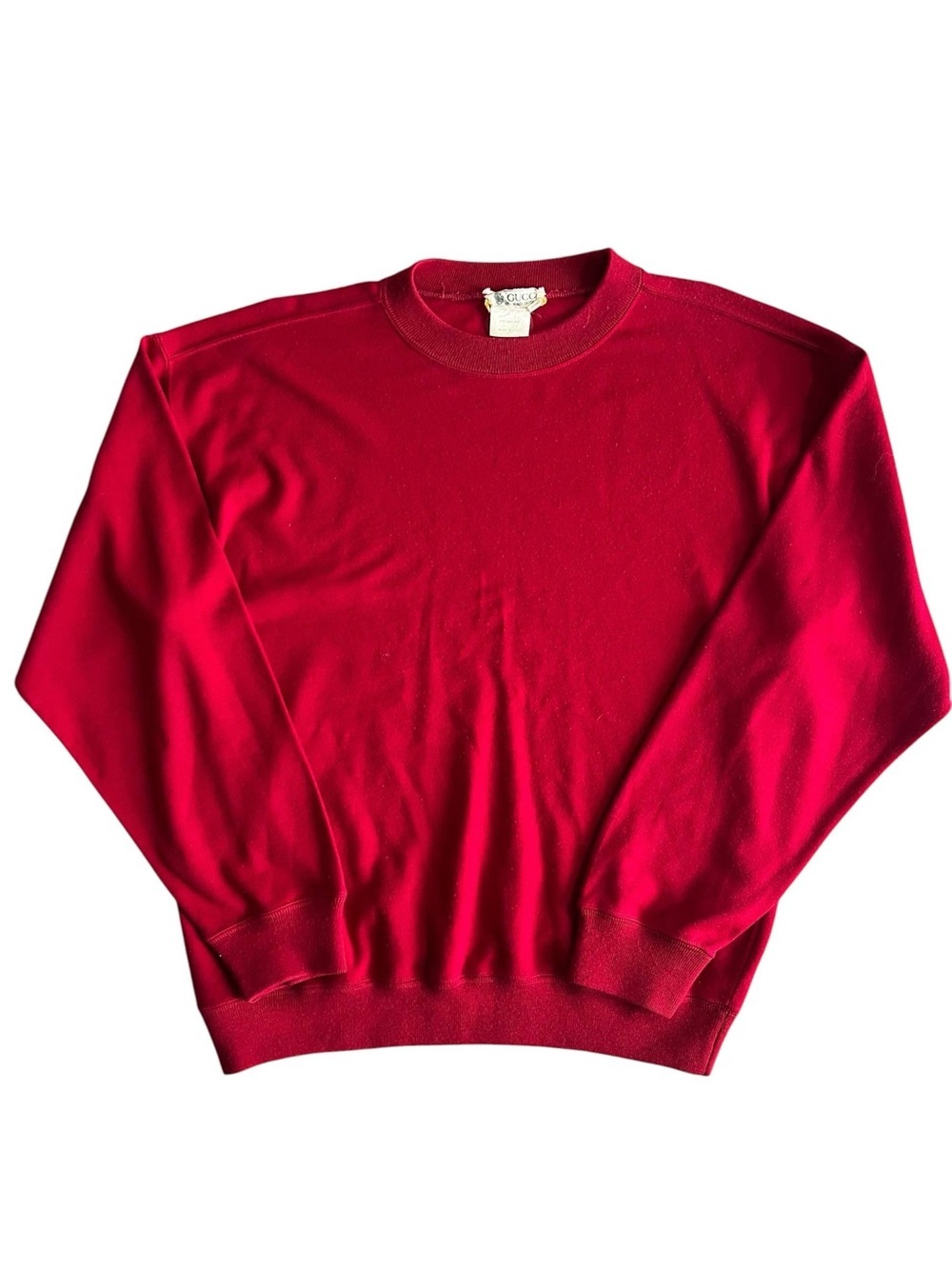 Vintage 80s Gucci Wool Crewneck Sweater Red Size L Made in Italy (49)